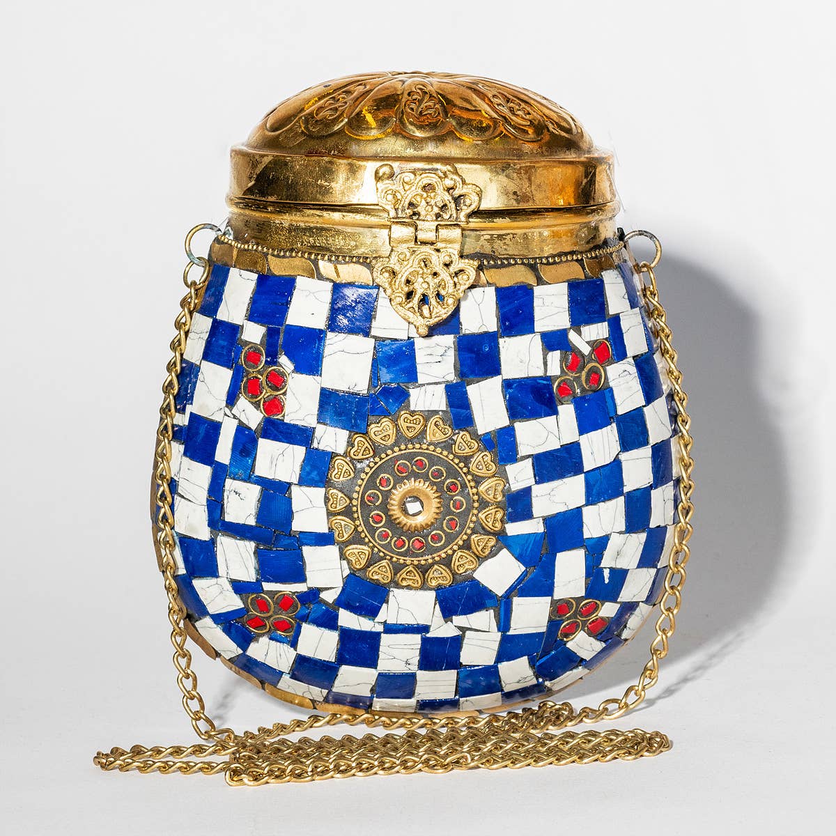 Gypsie Jane - Bohemian vintage metal bag: BLUE / ONESIZE