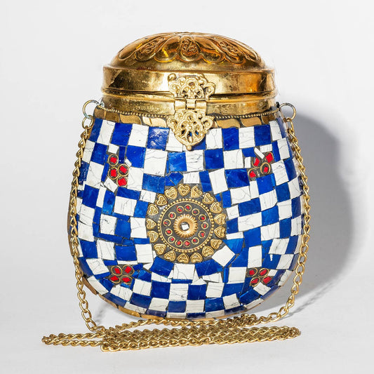Gypsie Jane - Bohemian vintage metal bag: BLUE / ONESIZE