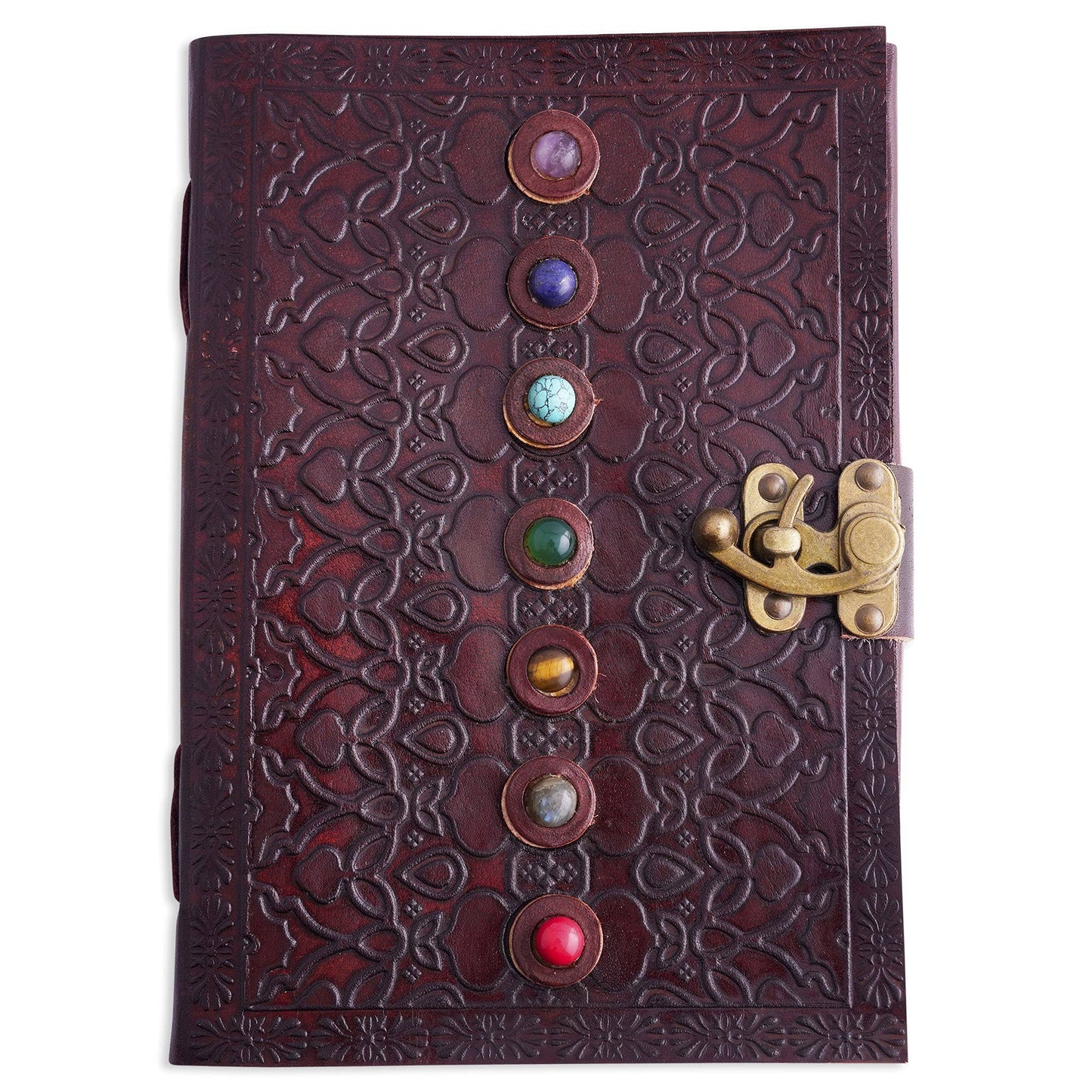 Tuzech Leather - Creoly Handmade Embossed Stone Leather Diary 9x6 Inch [Jems]: Unlined