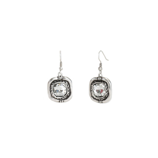 Chanour - Handmade Pewter Crystal Earrings - NE1410