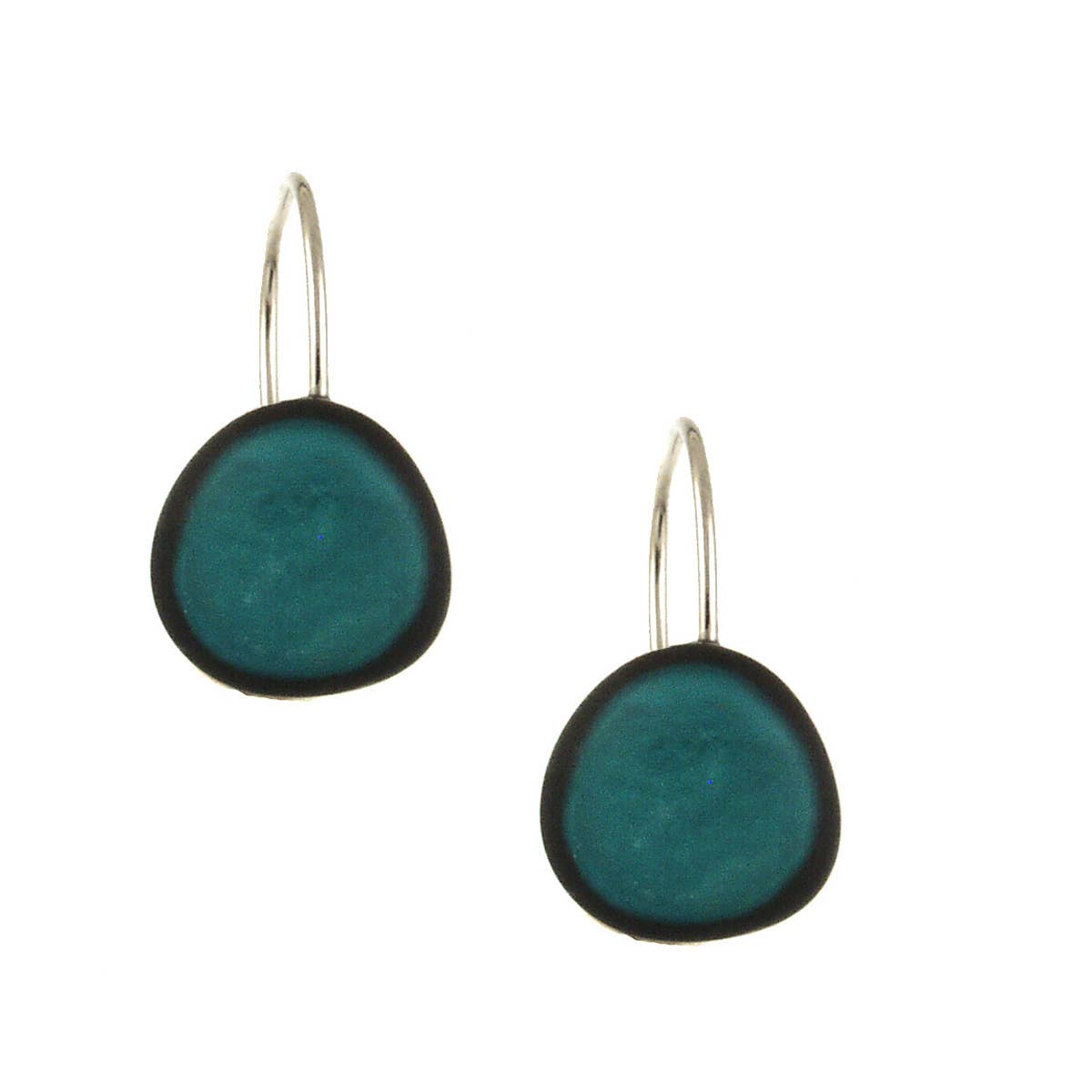 Origin Jewelry - Resin & Shell Drop Earrings - SMALL, Rounded Edge, 0.5": Red