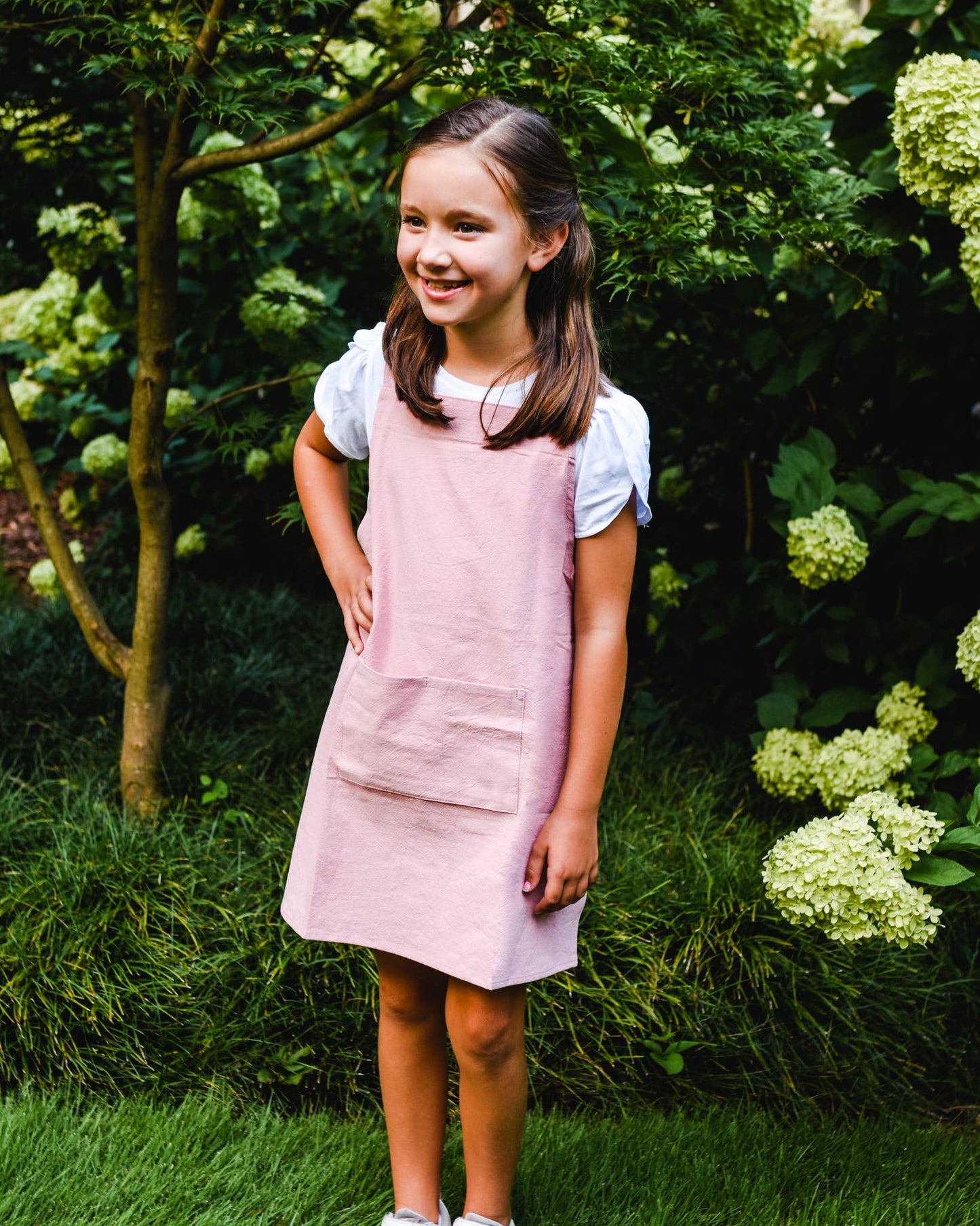 Cate Paper Co. - Cross Back Apron: Kids-Peacock Blue