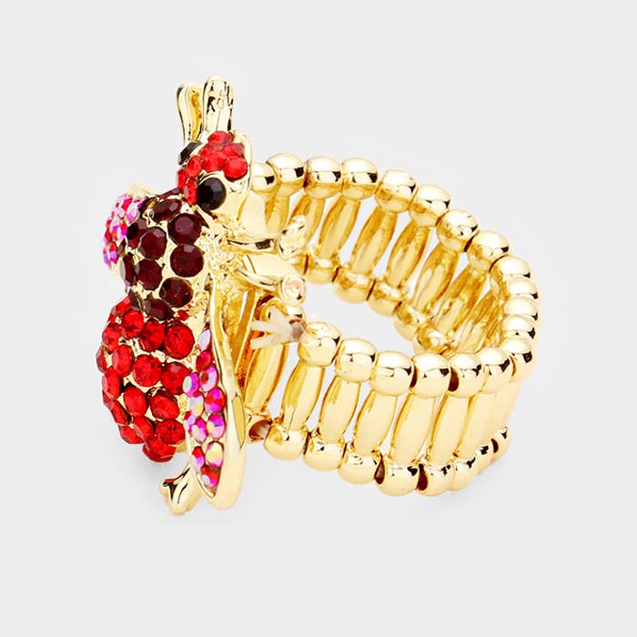 Sensibling Corp. - Crystal Honey Bee Stretch Ring: AB,Clear