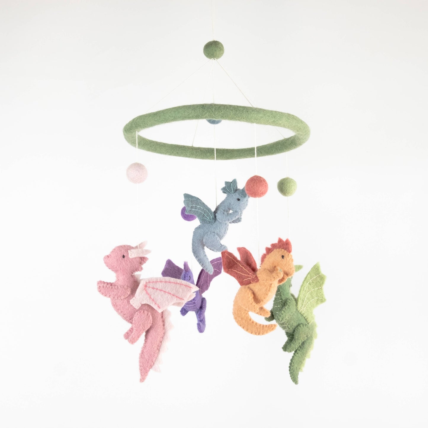 The Winding Road - Felt Baby Dragon Mobile Pastel