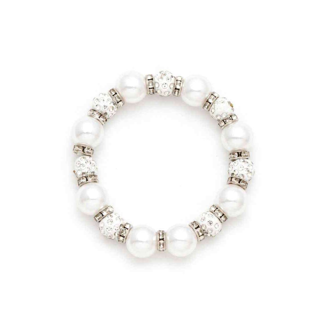 Artini Accessories - Glass Pearl Crystal Beads Stretch Bracelet Set