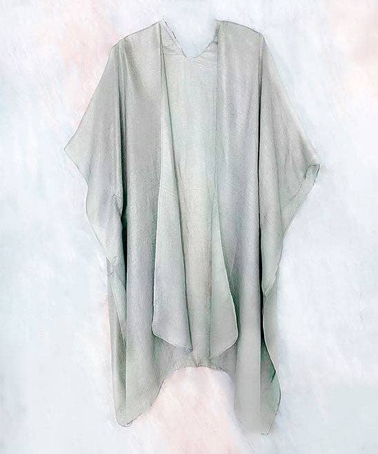 JC Sunny Fashion - JC062609 Sheer Kimono: Teal / One Size