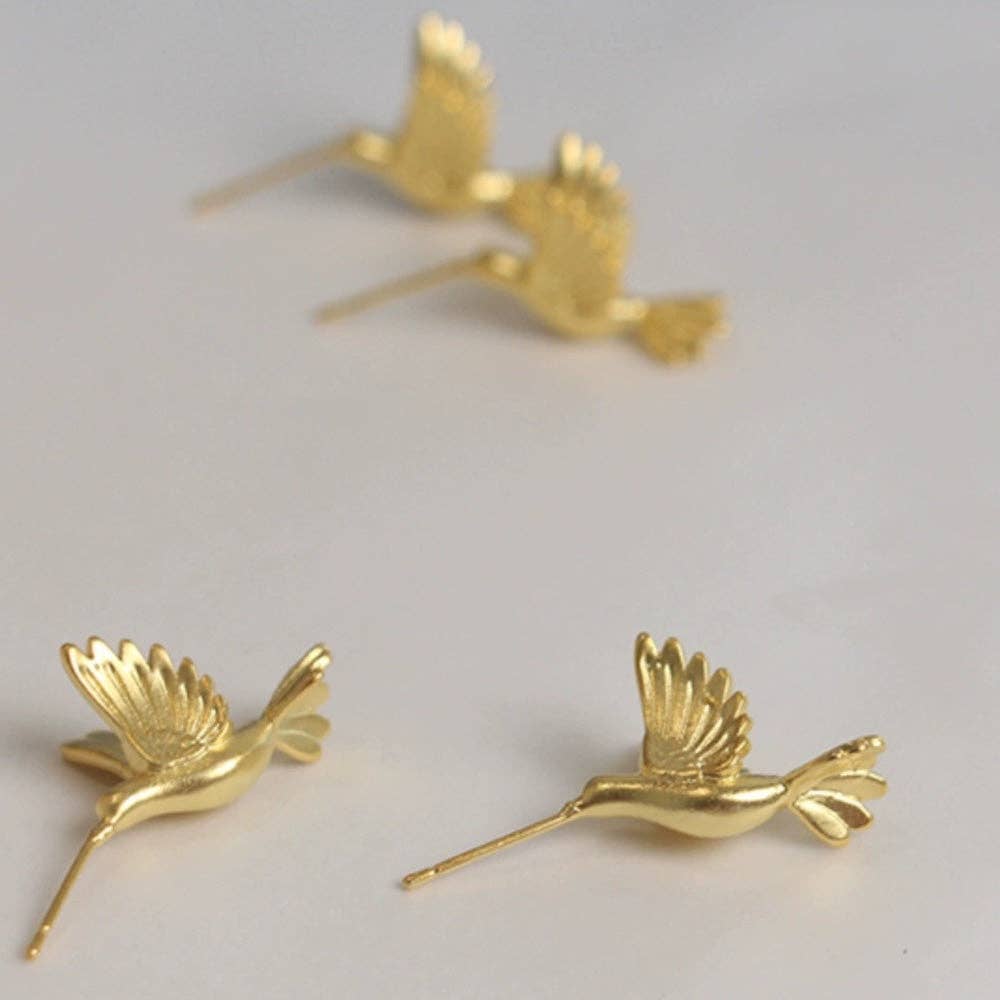 Cici’De Jewelry Amsterdam - Good Luck Birds Ear Studs: Silver