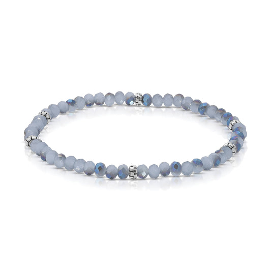 My Fun Colors - Mini Crystal Beaded Stretch Bracelet | So Many Great Colors!: Twilight Sky+Silver Accent (MC1107S)