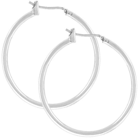 JGoodin - Silvertone Finish Hoop Earrings