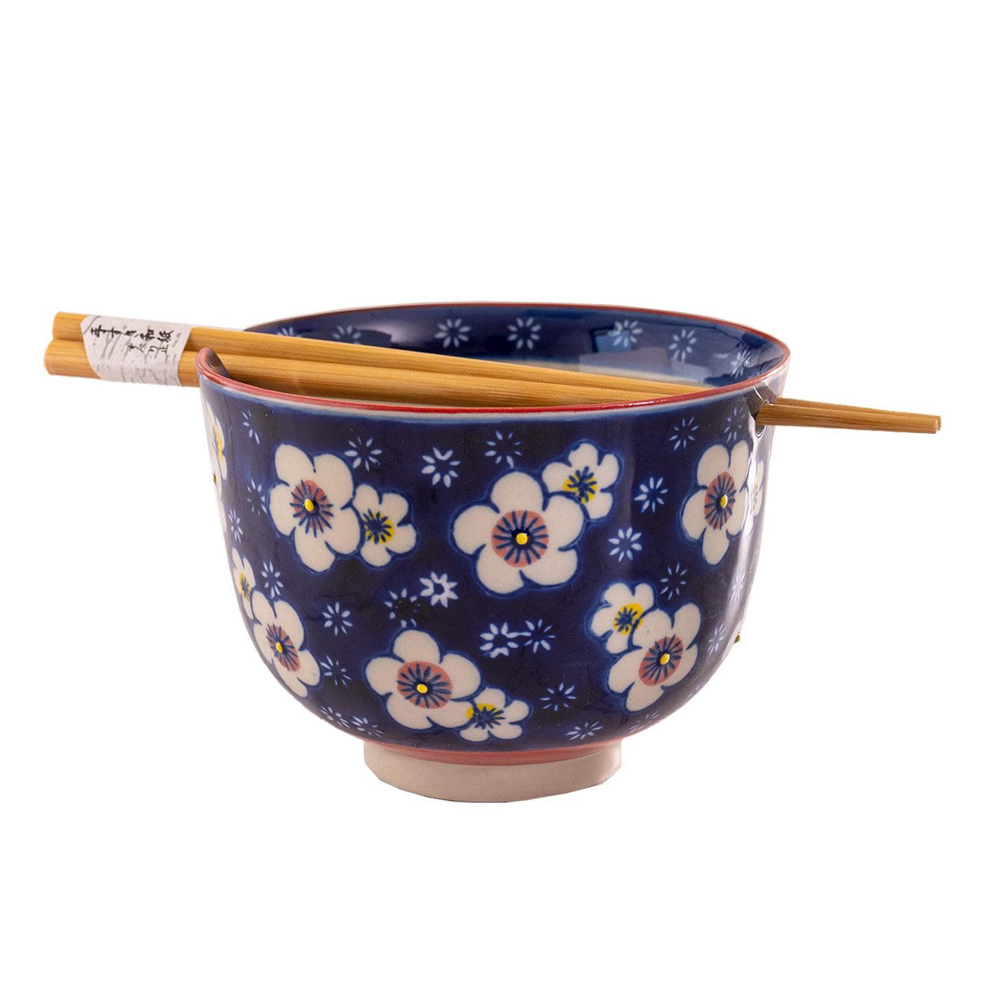 Urban Tokyo - Ume Plum Design 18oz 5.25"D Bowl With Chopsticks Set