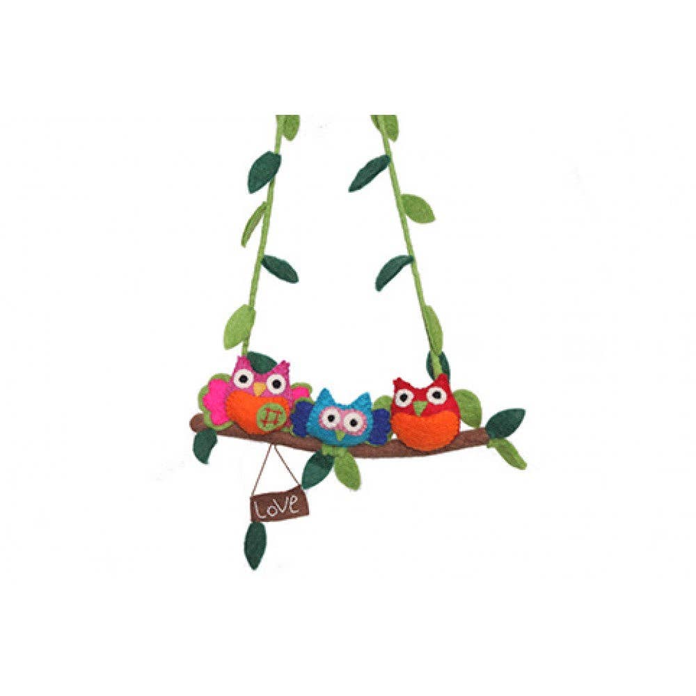 BNB Crafts Inc. - Felted Owl with Leaves Wall Hanging: Assorted colors