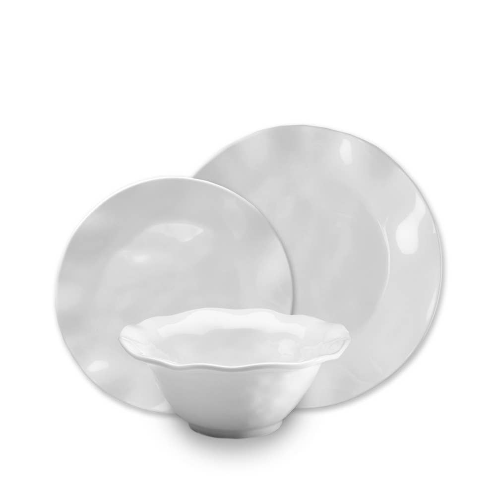 Q Squared - Ruffle Round 12pc Dinnerware Set