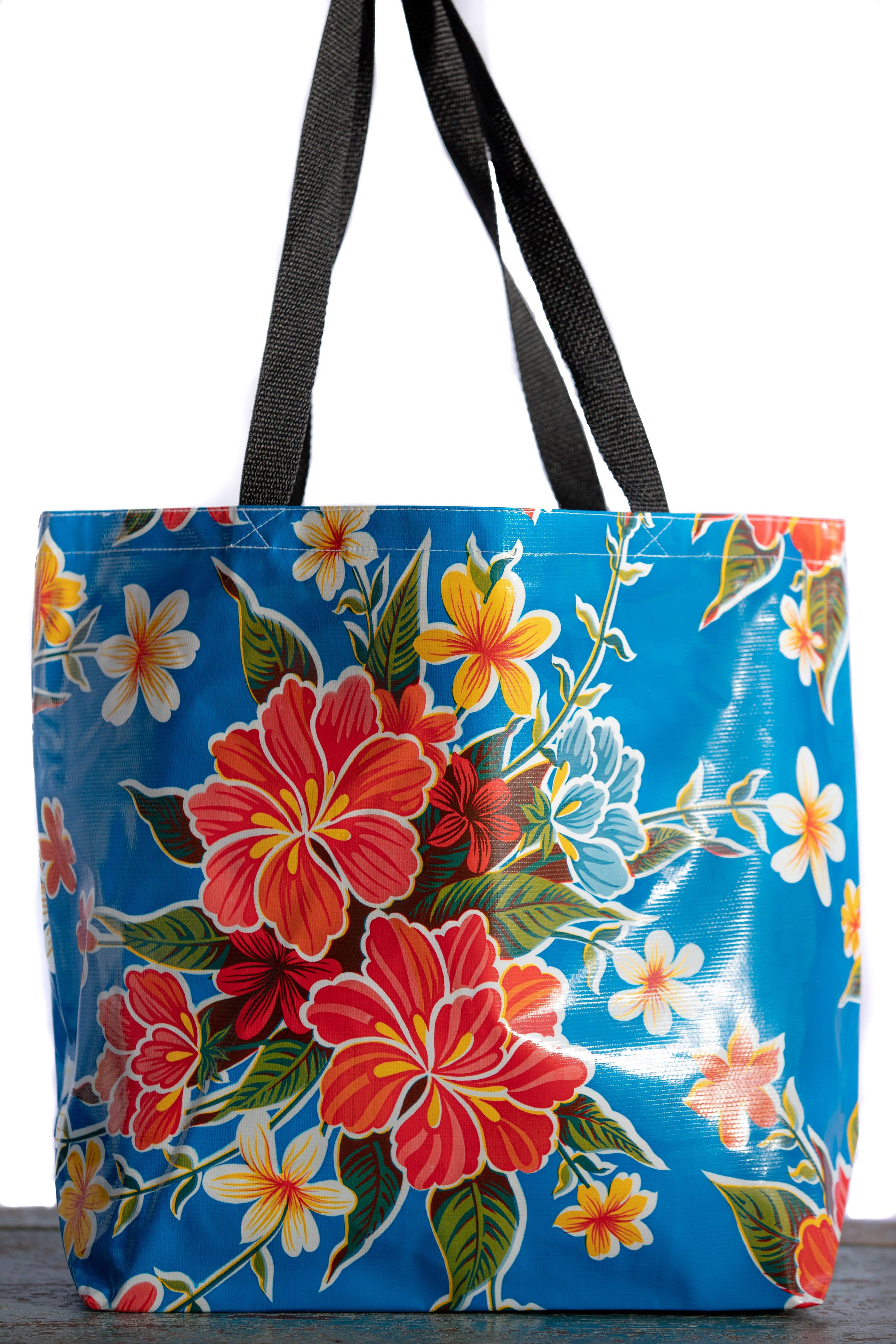 Oilcloth International - Blue Hibiscus Tote - Large