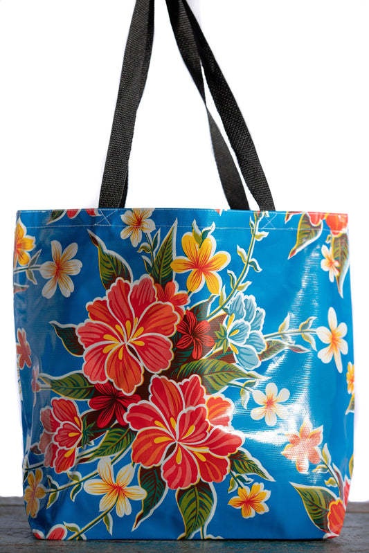 Oilcloth International - Blue Hibiscus Tote - Large