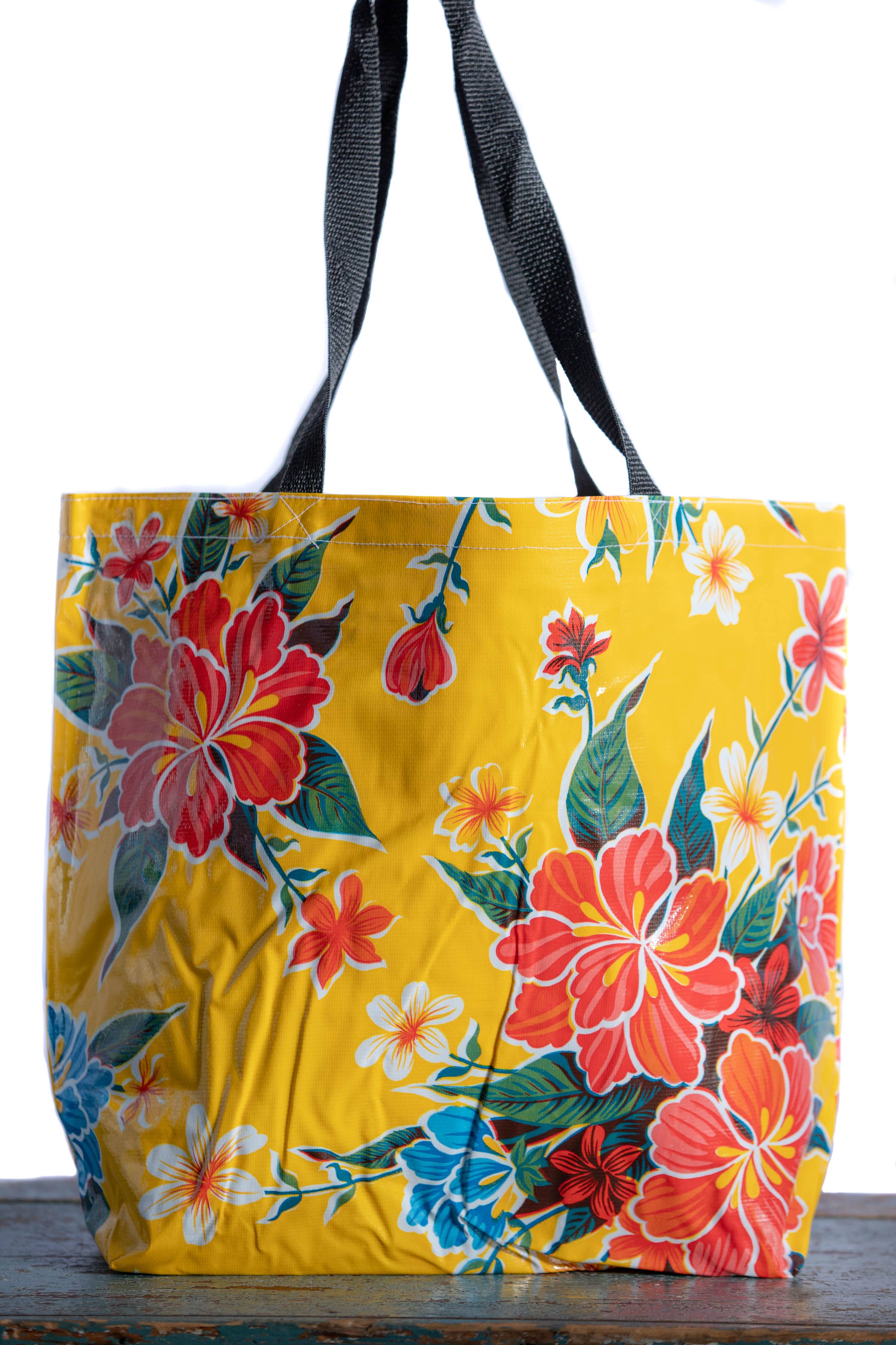 Oilcloth International Yellow Hibiscus Tote - Large - Thumbnail 2