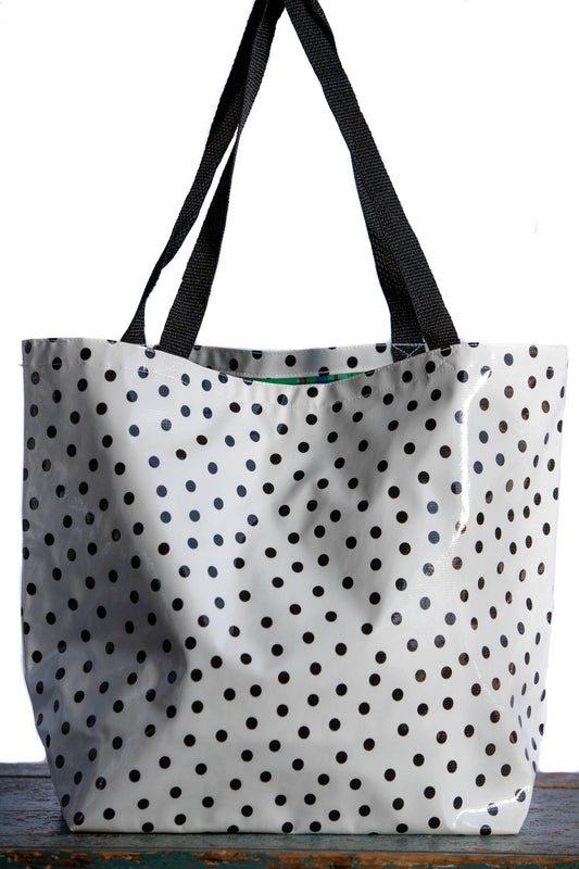 Oilcloth International - Black Polka Dot Tote - Large