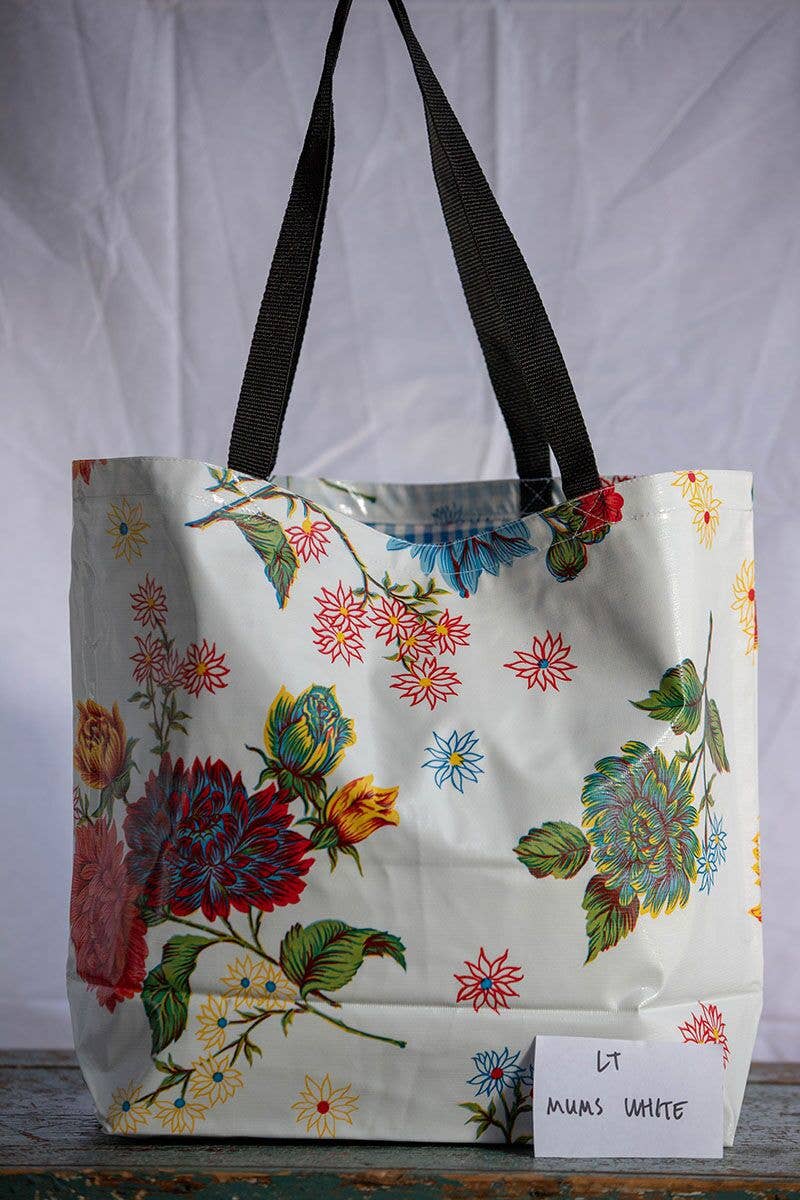 Oilcloth International - White Mums Tote - Large