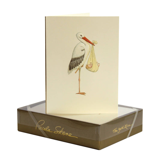 PAULA SKENE DESIGNS - Stork Baby Card