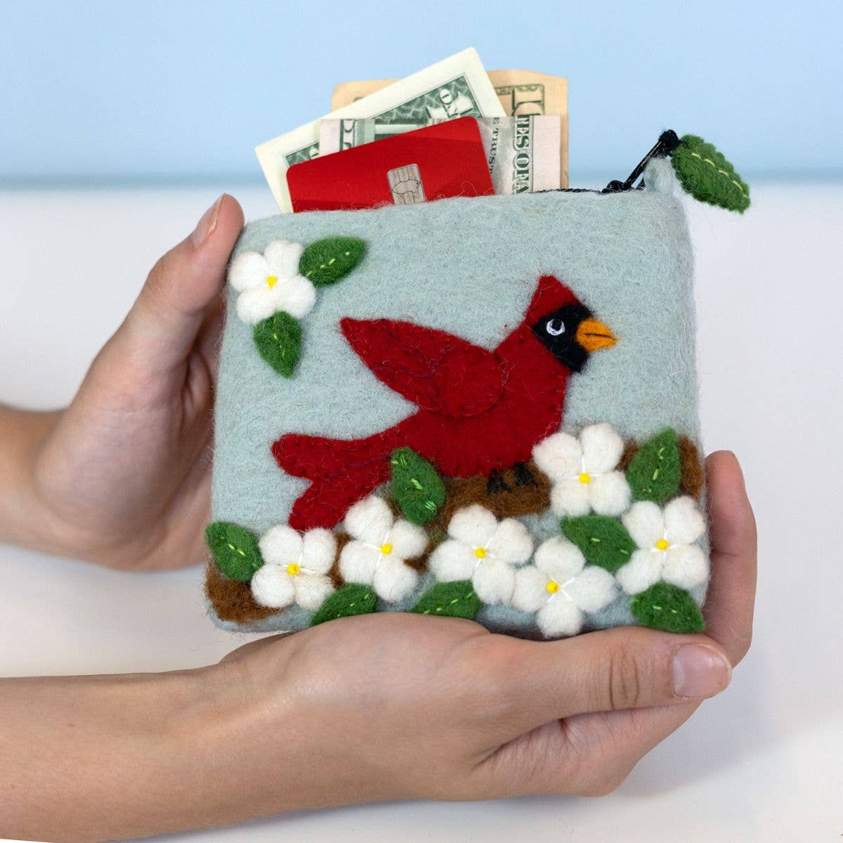 dZi Handmade - Dogwood Cardinal Coinpurse