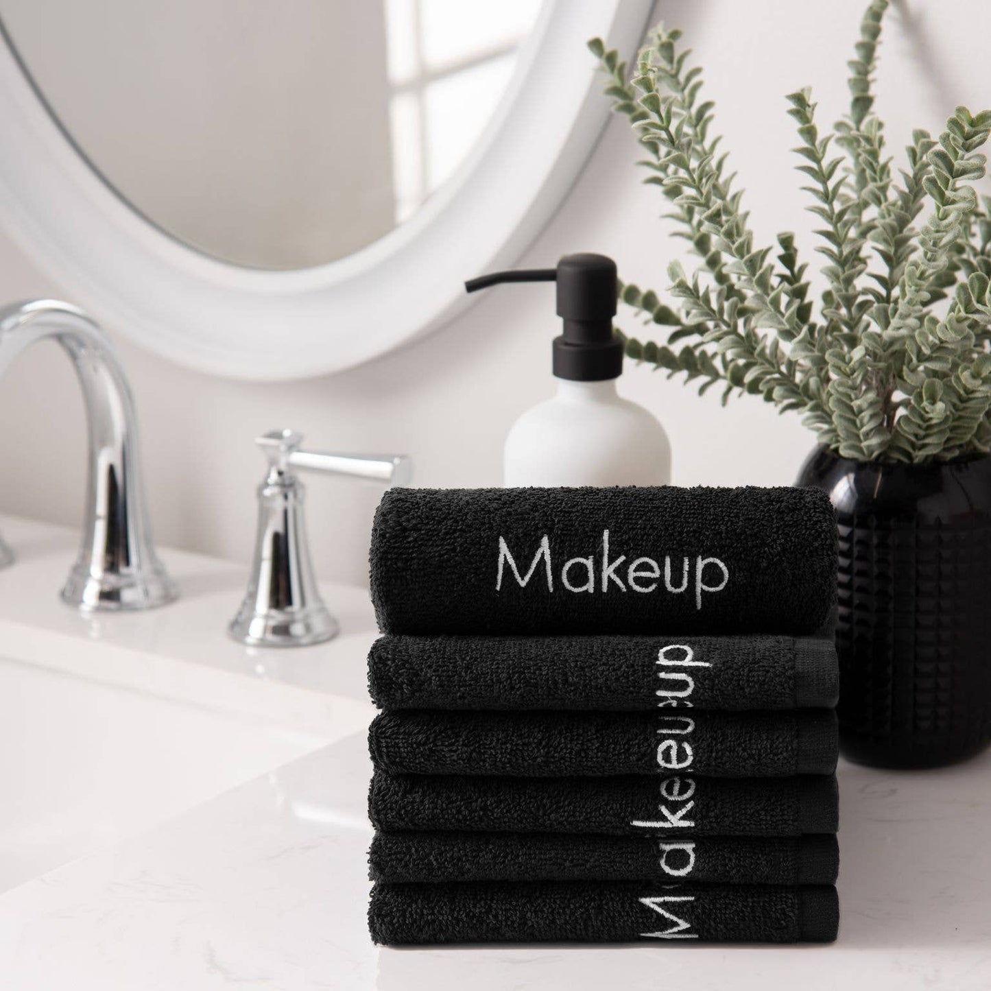 Arkwright Home - 6 Pack of Makeup Remover Towels: Black