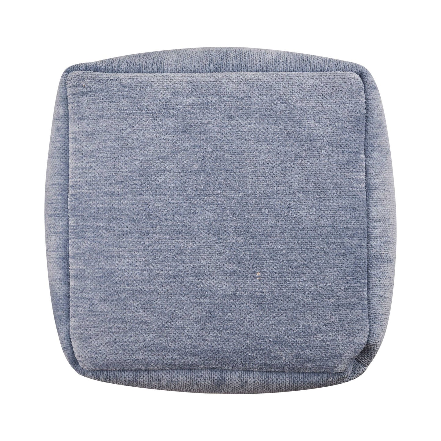 LR Home - Yaar Transitional Solid Chenille Indoor Pouf: Navy