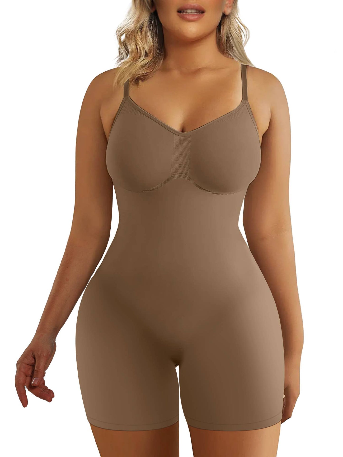 SHAPERX - SHAPERX Seamless Full Body Tummy Control Bodysuit shapewear: L/XL / Black