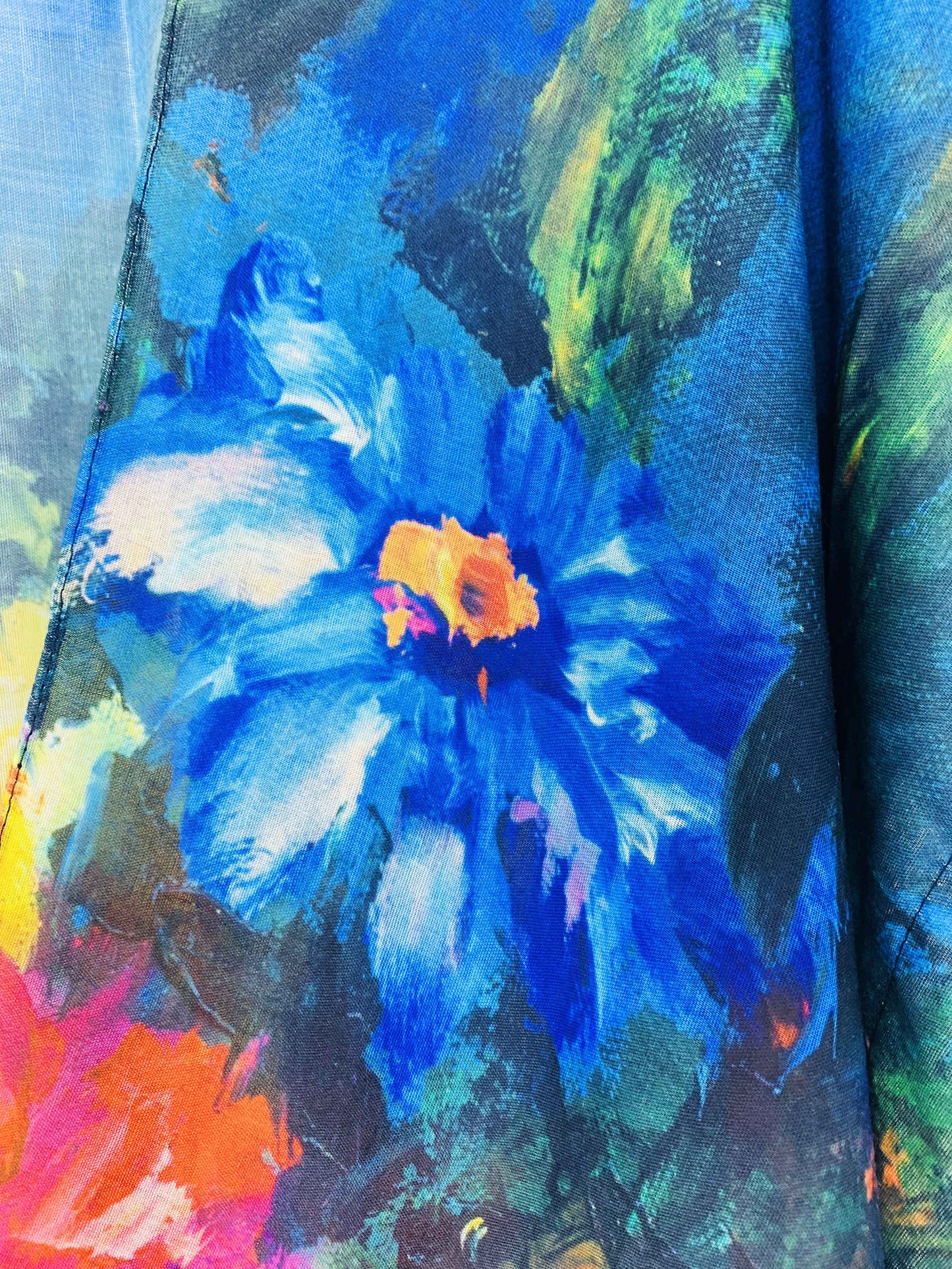 JC Sunny Fashion - JC062762 Blue-Multi Monet Floral Painting Kimono