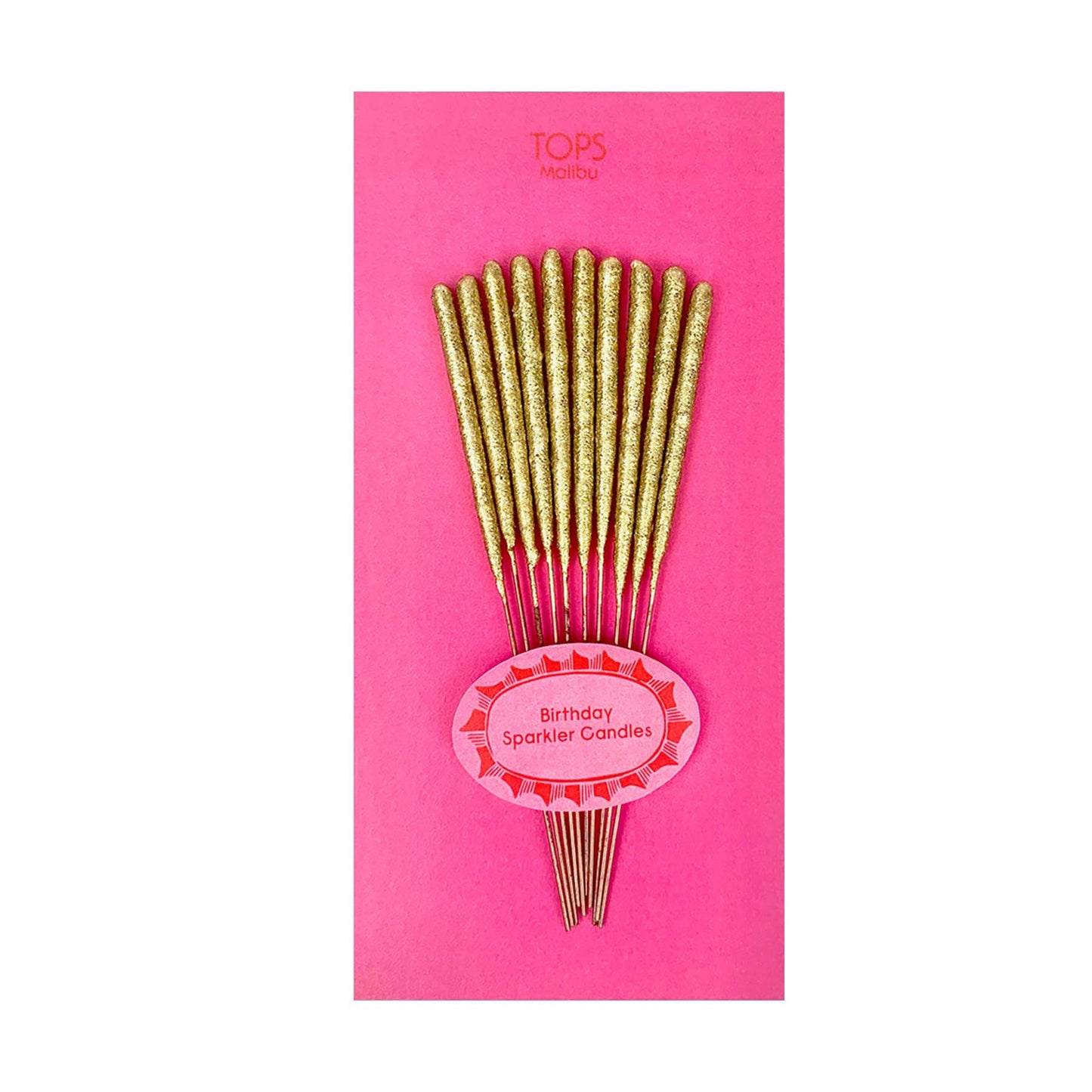 TOPS Malibu - Mini 4" Gold Sparkler Candles - Birthday - Set of 10 - Asst
