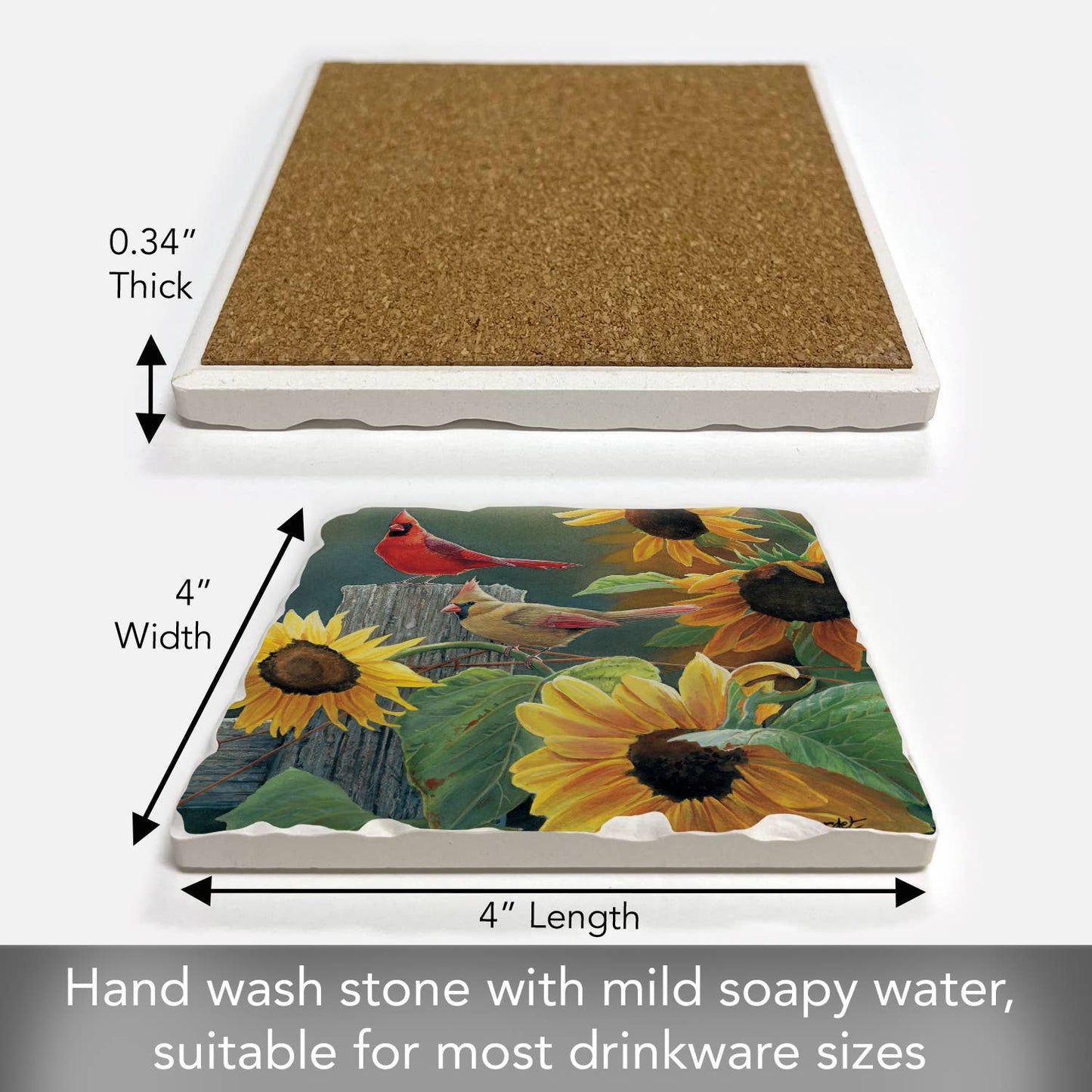 CounterArt/Highland Home/Thirstystone - Take Flight 9 Single Absorbent Stone Tumbled Tile Coaster