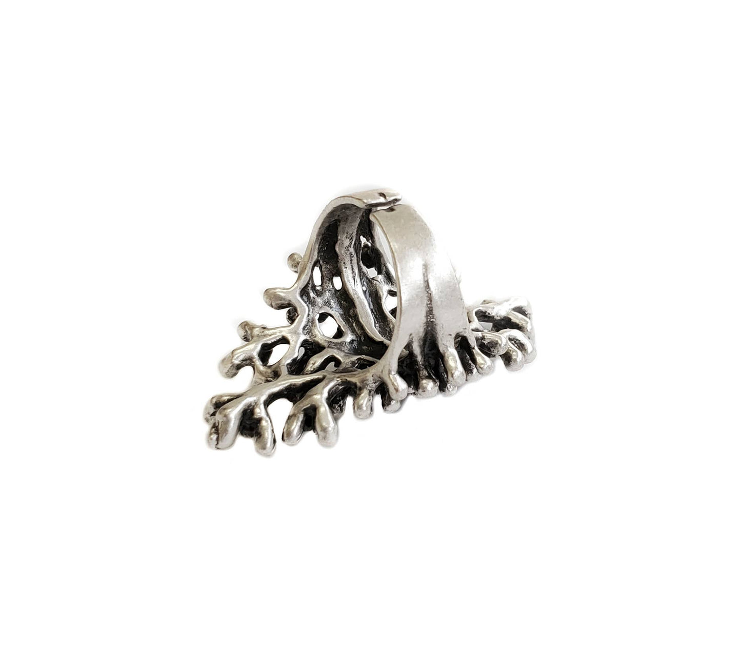 Chanour - Handmade Spiky Brass Ring In Silver Plated - ZRC-032