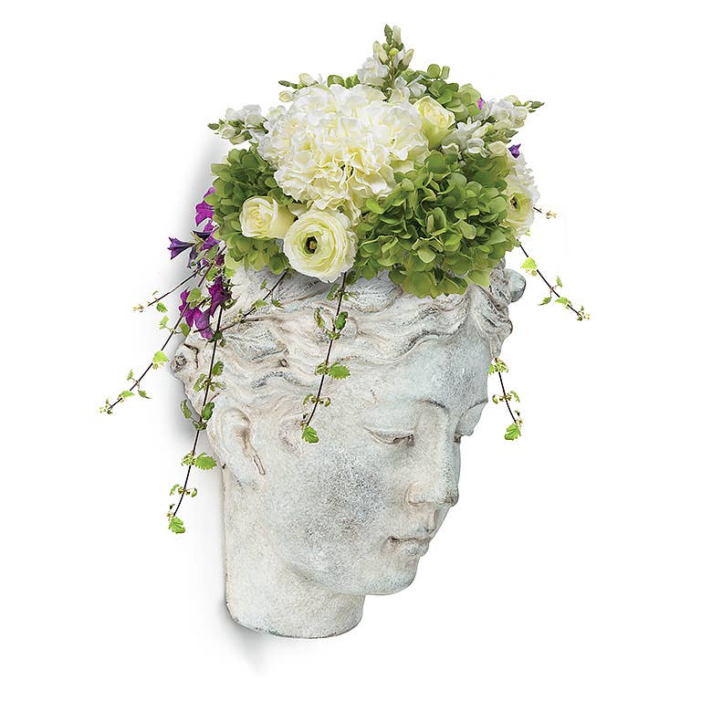 Abbott - Woman Head Wall Planter-8"H