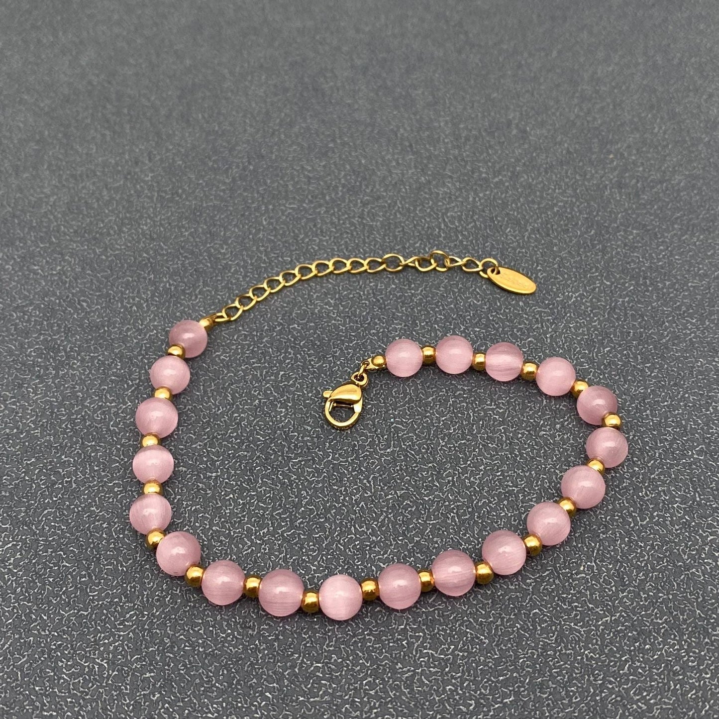 Mio Queena - Cat's Eye Stone & 18K Gold Plated SS Beaded Necklace -FGS/CS: Blue