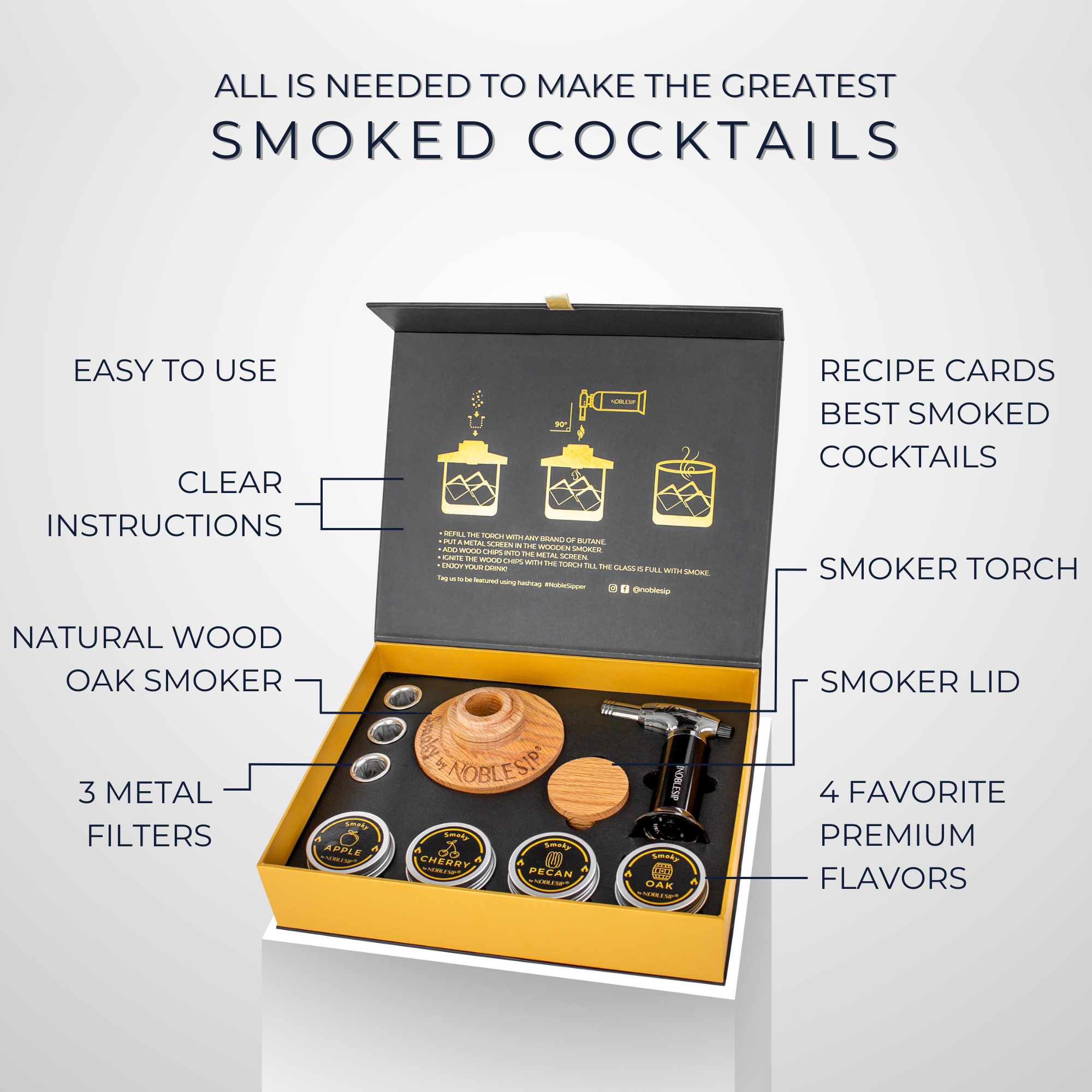NOBLESIP Whiskey Cocktail Smoker Kit - Thumbnail 5