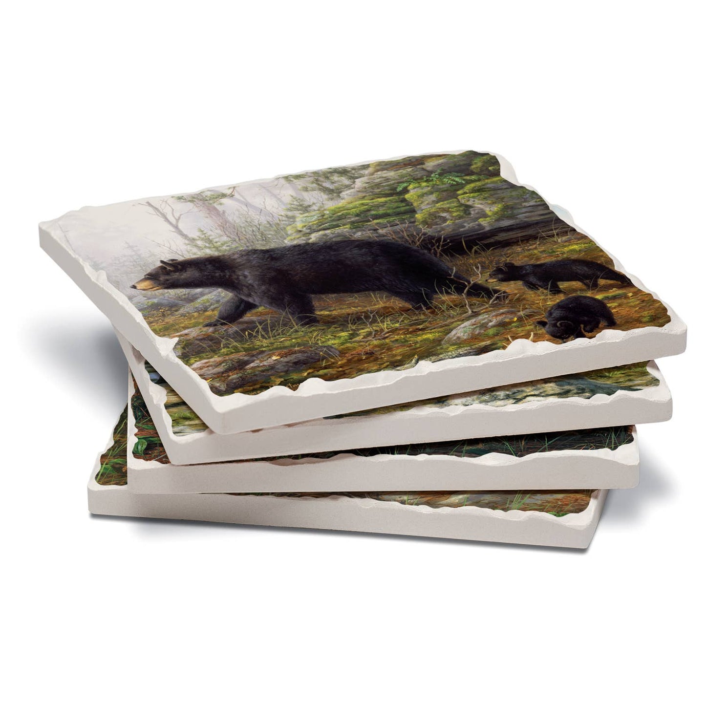 CounterArt/Highland Home/Thirstystone - Keeping Watch Assorted Image Tumbled Tile Coaster 4 Pack