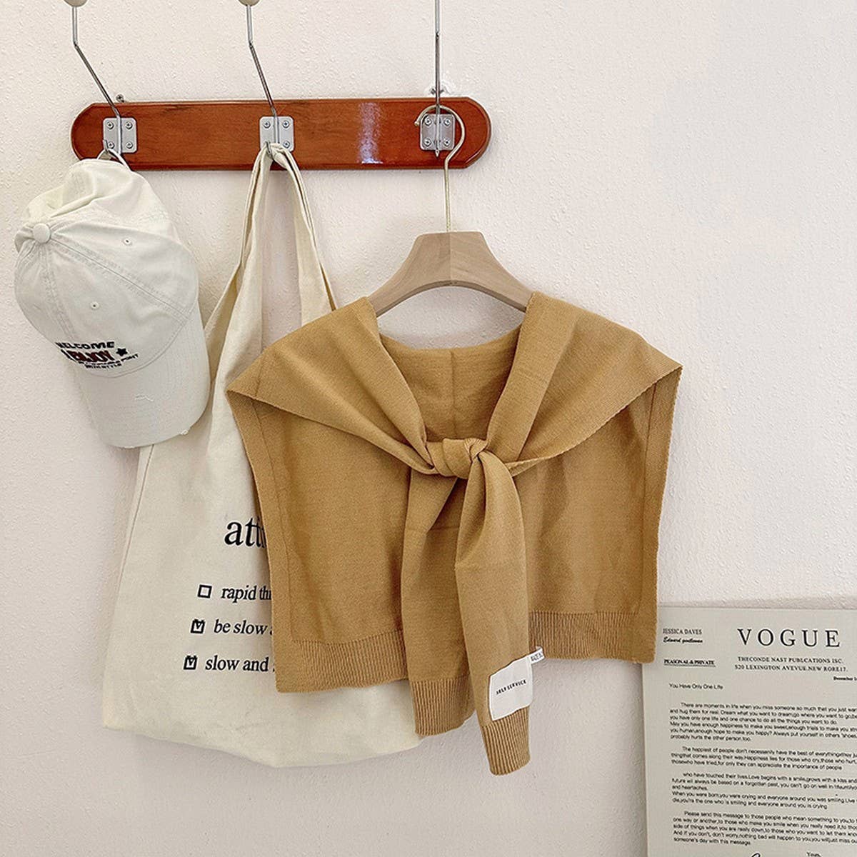 ACCITY - Solid Color Knitted Knotted Shawl – Casual & Cozy _CWASC0757: PEAGREEN / (OS) 2