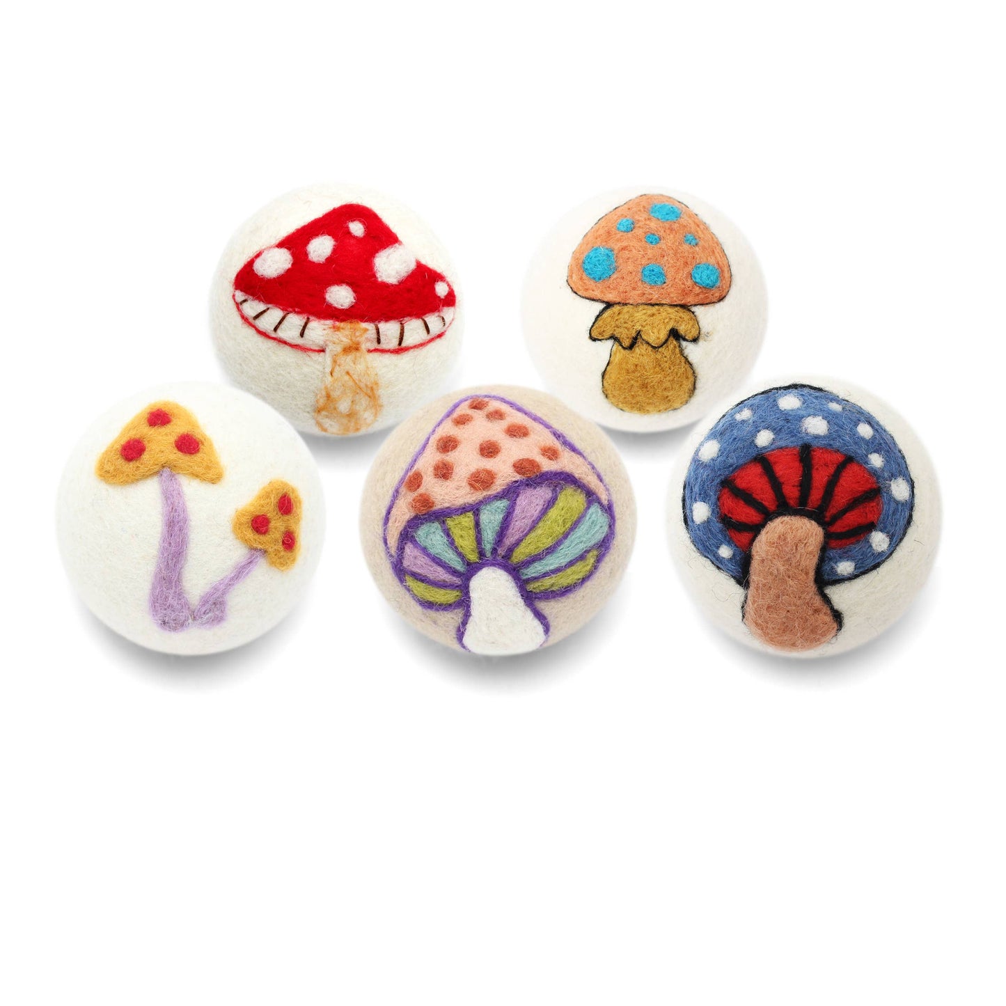 Ethical Global - Mushrooms: Eco Wool Dryer Balls Fair-Trade: Two Mushrooms