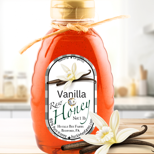 Huckle Bee Farms LLC - Vanilla Infused Raw Honey: 1 Lb