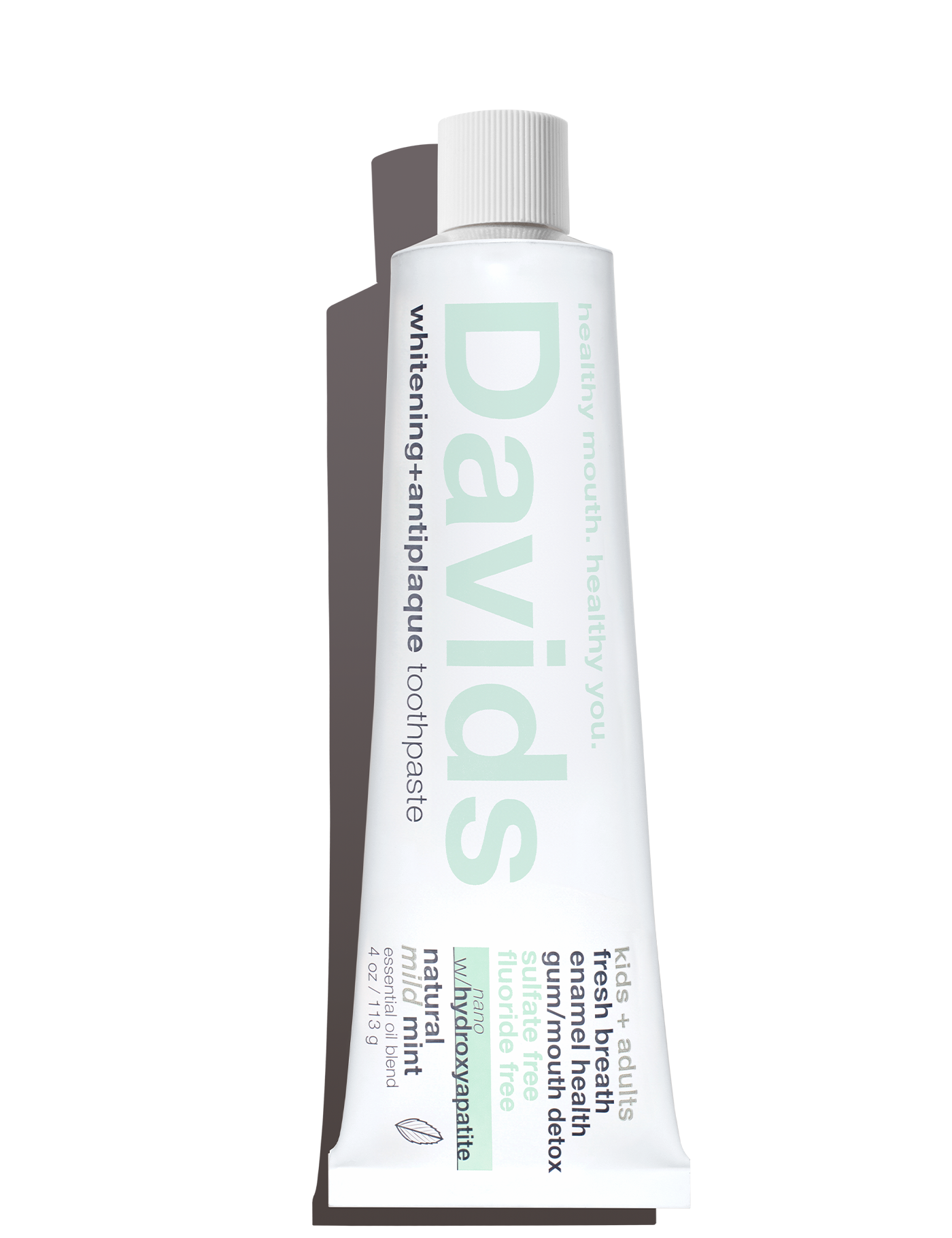 Davids Natural Toothpaste - Davids kids + adults nano-hydroxyapatite premium toothpaste  /  mild mint / 4 oz