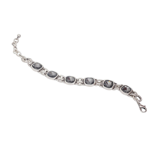 Chanour - Handmade Smoky Crystal Pewter Bracelet - 2911