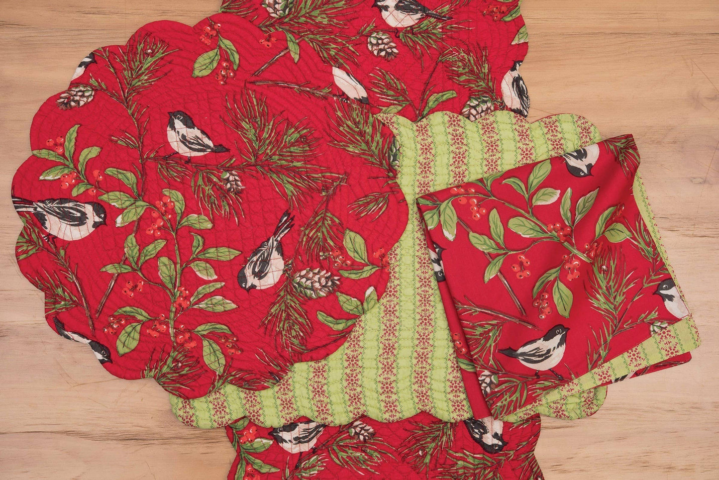 C&F Home - Christmas Chickadee Red Placemat