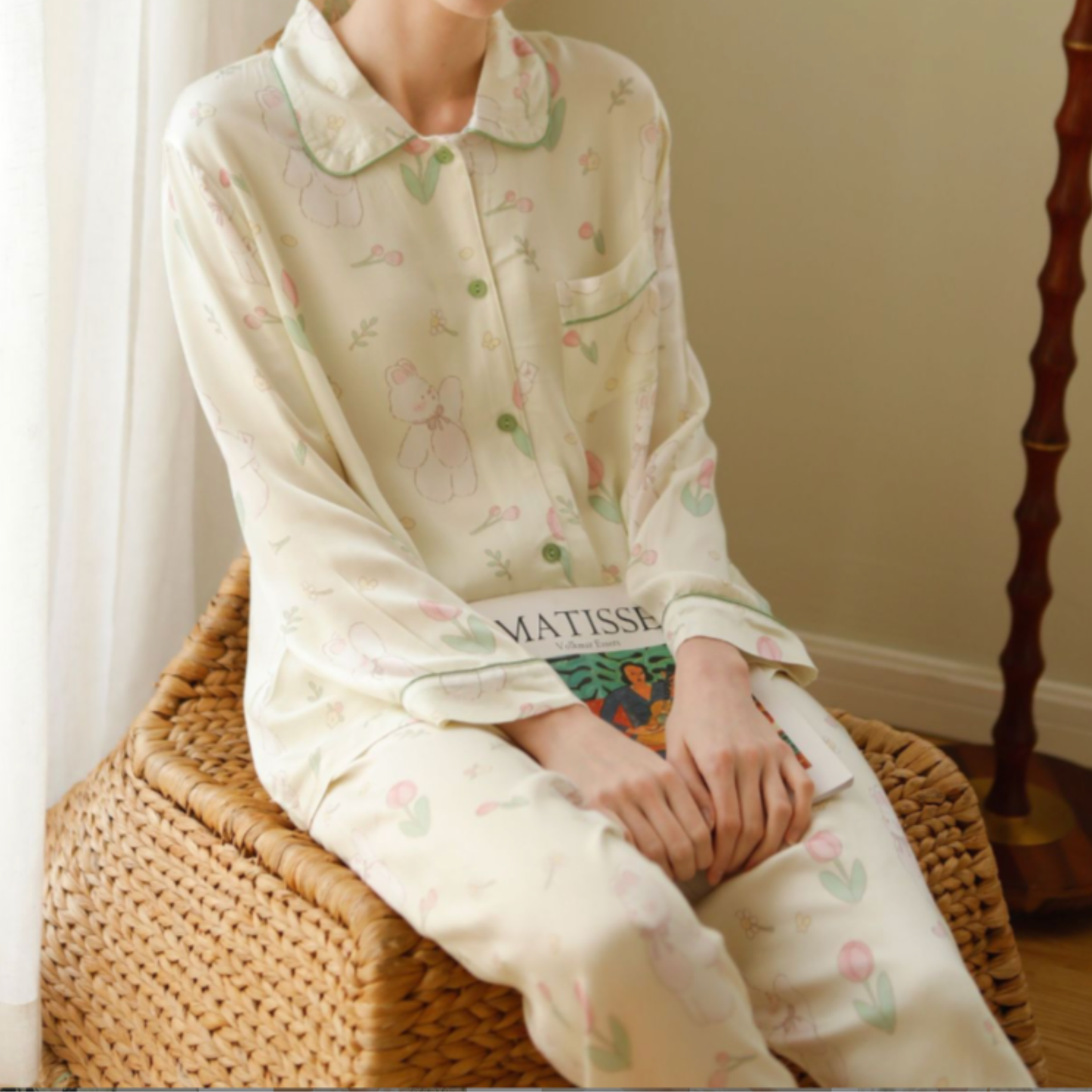 DrifWoo - Spring Bunny Print Pajama Set – Soft & Cozy Sleepwear  Easte: M