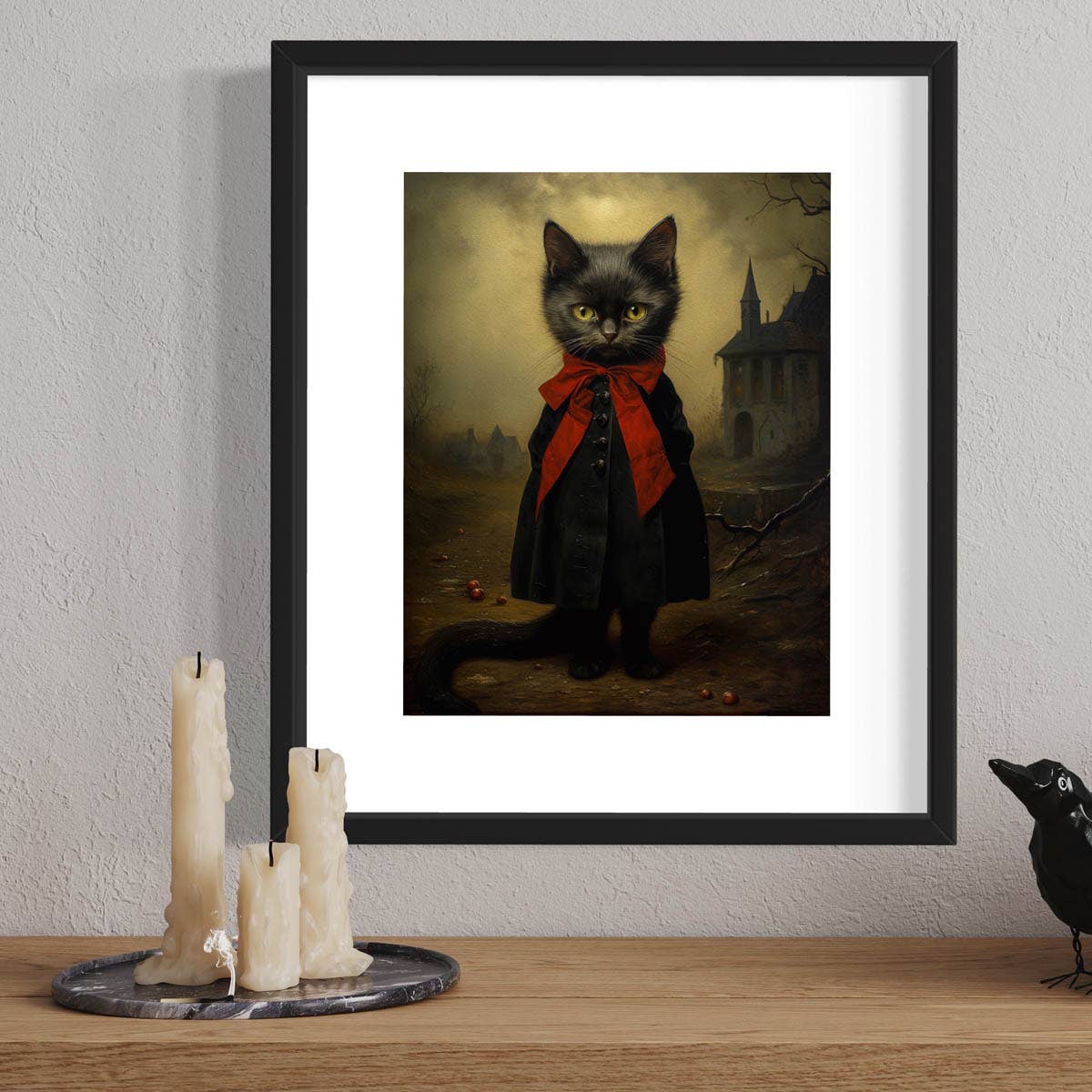 Salty Alyce - Victorian Black Cat Miss Jinx Wall Art 29AS