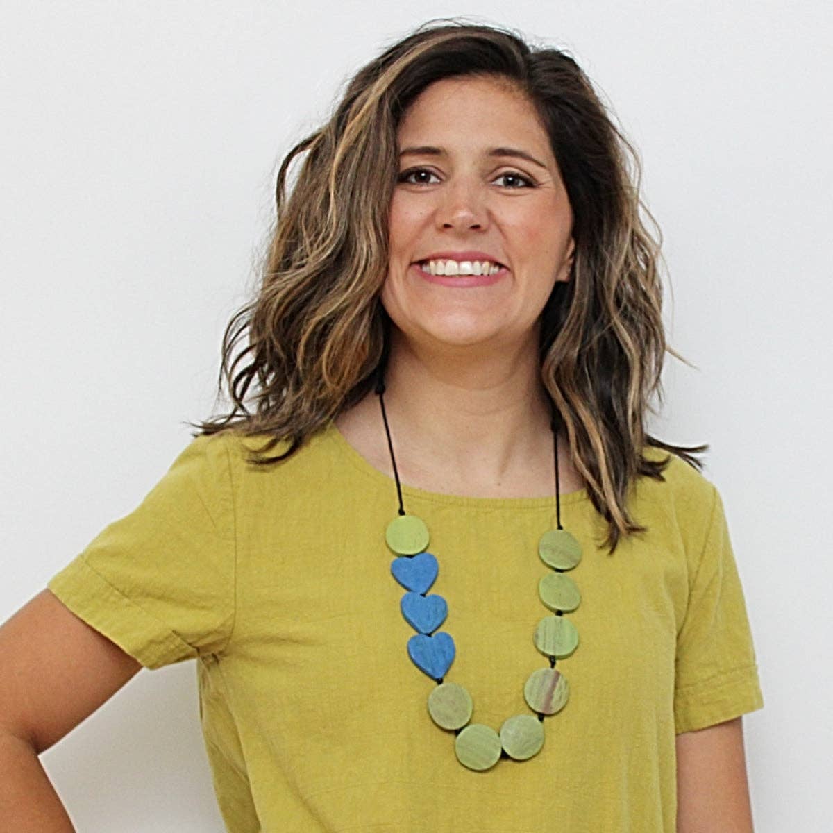 Sylca Designs - Lime Charmaine Wooden Heart Necklace