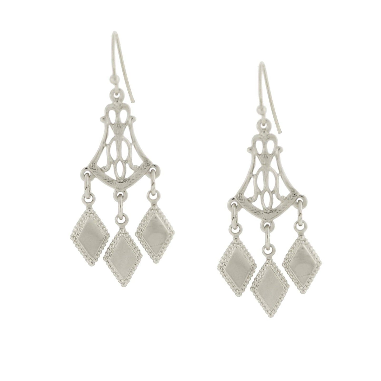 1928 Jewelry - 1928 Jewelry Filigree Chandelier Diamond Cut Drop Earrings