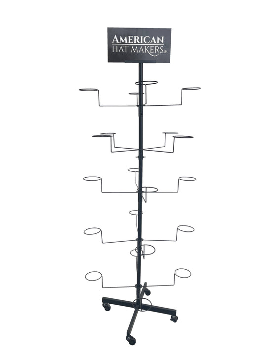 American Hat Makers - Multi Hat Rack Powder Coated Black-Holds 20 hats