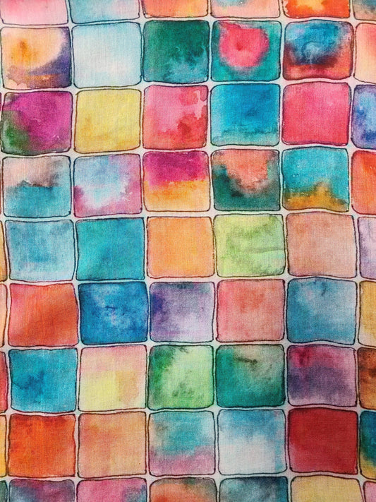 KikiSol - Blocks Cotton Modal Scarf