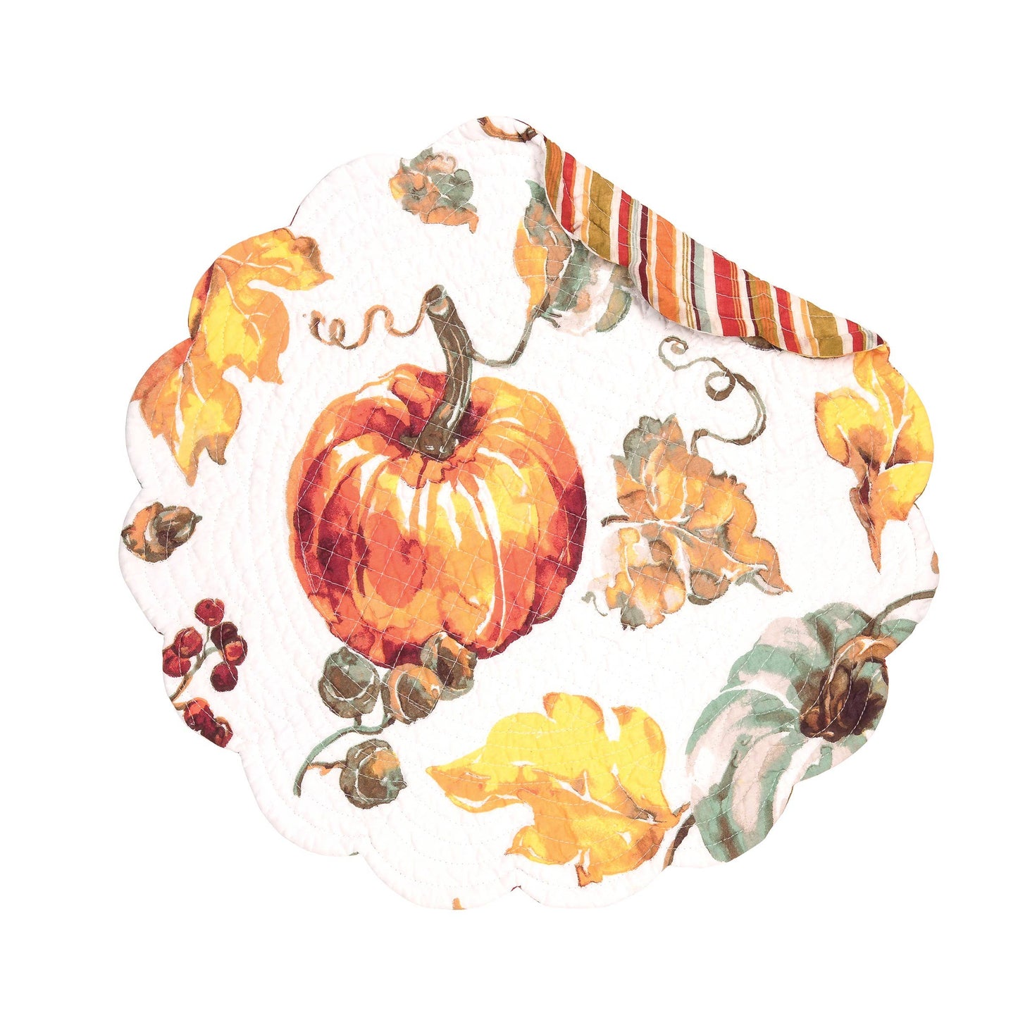 C&F Home - Fall/Harvest Watercolor Pumpkin Round Placemat