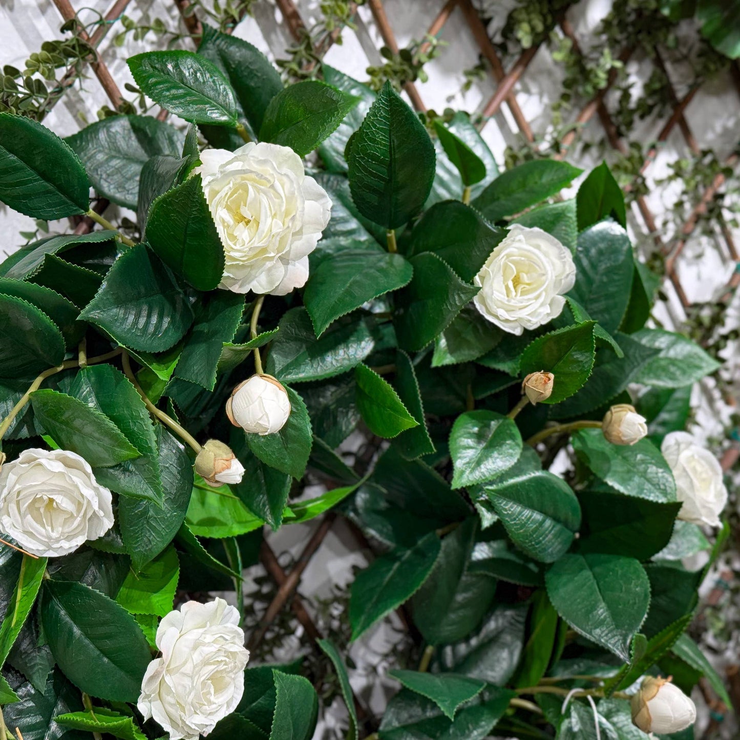 Mills Floral Company - Camelia Flower Wreath - White - 26 Inch