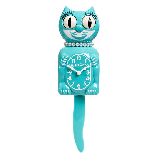 Kit-Cat Klock - Vibrant Blue Turquoise Lady Kit-Cat Klock