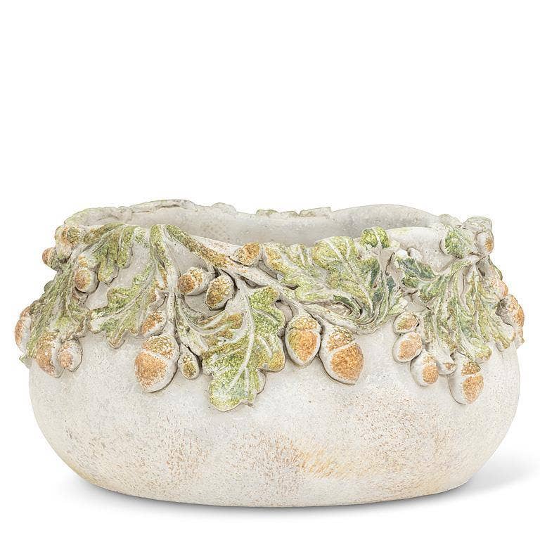 Abbott - Oak Leaves & Acorns Low Planter